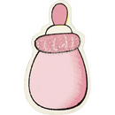 Sutteflaske, Lyserød glitter, 10 stk.