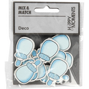 Sutteflaske, Lyseblå glitter, 10 stk.