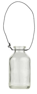 Vase med hank, Klar glas, 3x5,5 cm.