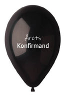 Balloner, konfirmation, sort, 10 stk.