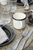 Dækkeserviet, Mørk jute, Rund