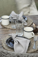 Dækkeserviet, Mørk jute, Rund