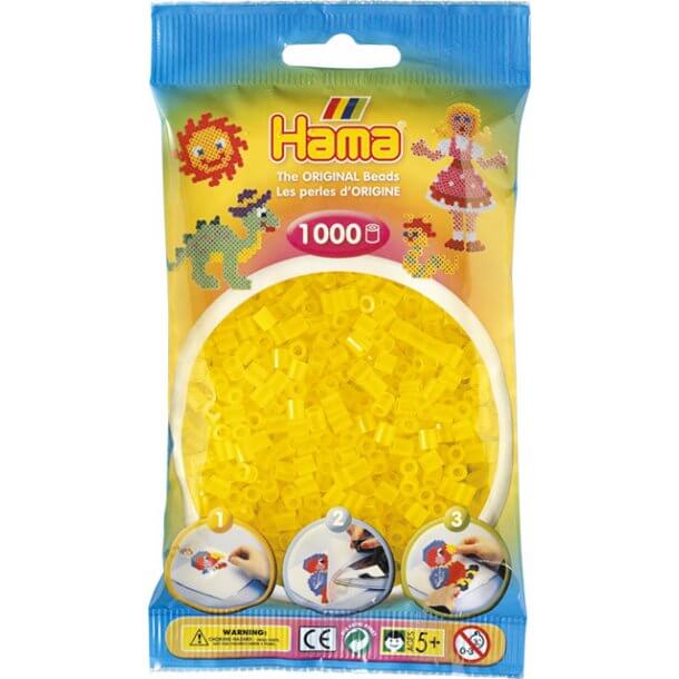 Hama Midi Perler, Transparent gul, 1000 stk.
