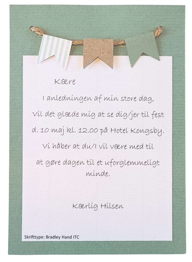 Invitation Silje, DIY, Støvet grøn