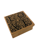 Stempel, Love, 4x4 cm.