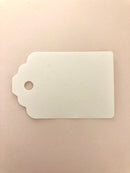 Manillamærke DP, 4,5x6,7 cm., Hvid