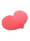 DP Æresport hjerte lille, rødt træ