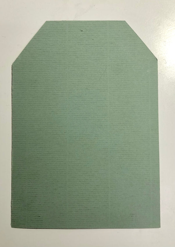 Manillamærke, Støvet grøn, 10,5x14,5 cm.