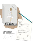 Indbydelse, Konfirmation, Pige, 6 stk.