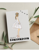 Indbydelse, Konfirmation, Pige, 6 stk.