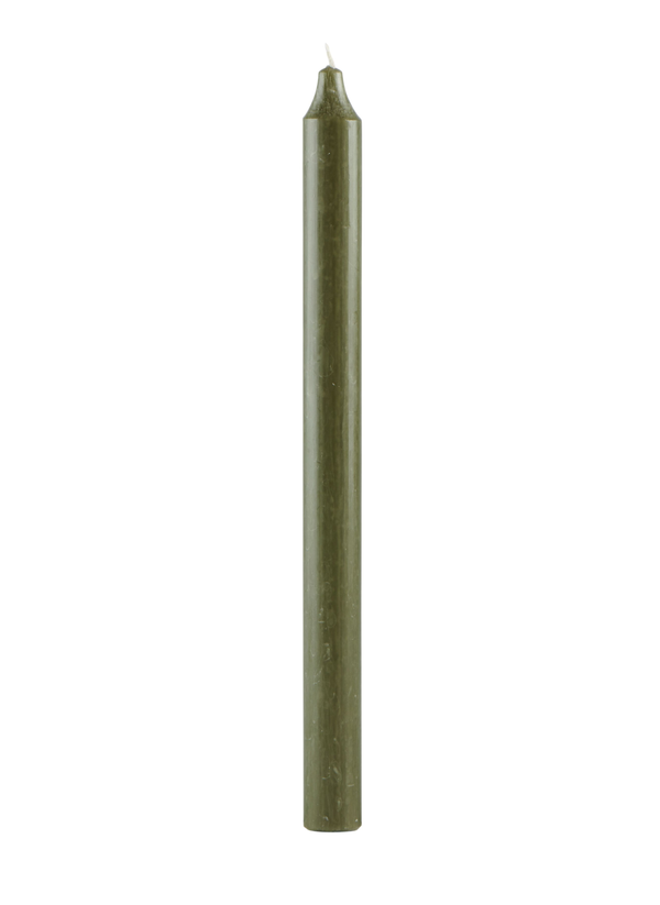 Rustik stagelys, Skovgrøn, 29 cm.