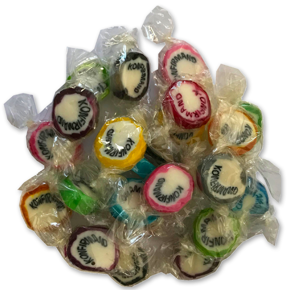 Bolsjer, Konfirmand multifarvet, 175 g.