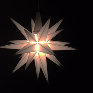 Christiansfeld stjerne, Hvid plast, 130 cm.