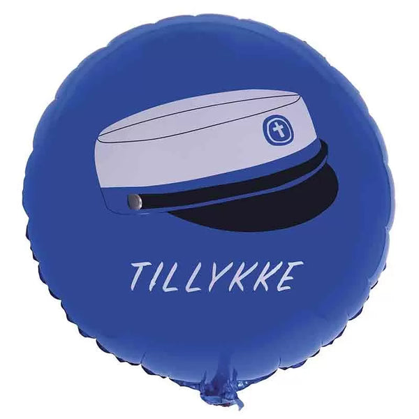 Folieballon, blå student, rund