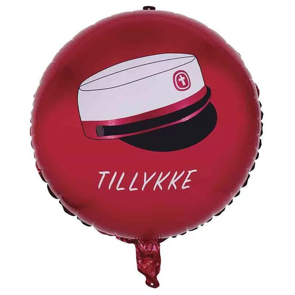 Folieballon, rød student, rund
