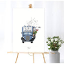 Gæsteplakat, Stundentervogn, blå