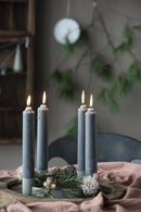 Rustik stagelys, Grå, 18 cm.