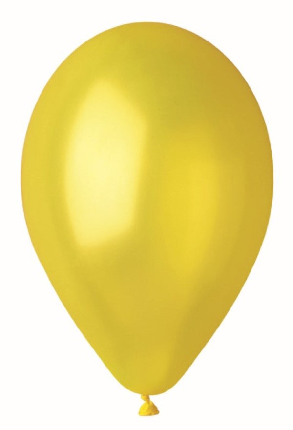 Ballon, Metallic gul, 5 stk.