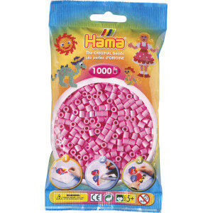 Hama perler i størrelsen midi og farven pastel pink 