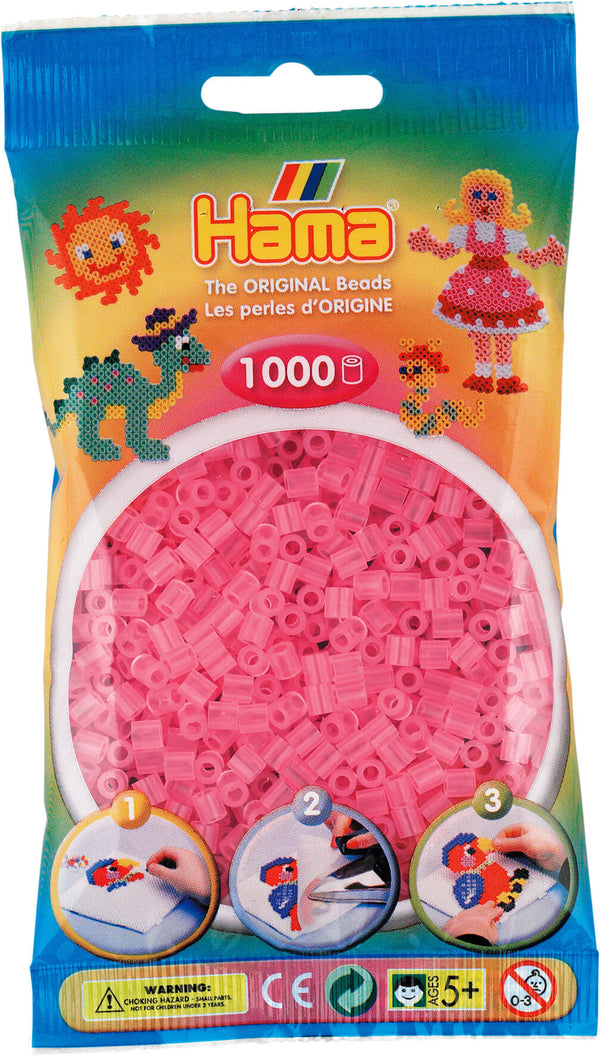 Hama Midi Perler, Transparent Pink, 1000 stk.