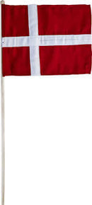 Hurraflag Dansk på 60 cm Træpind 21X28 Cm