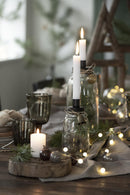 Rustik stagelys, Hvid, 18cm.