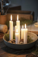 Rustik stagelys, Hvid, 18cm.