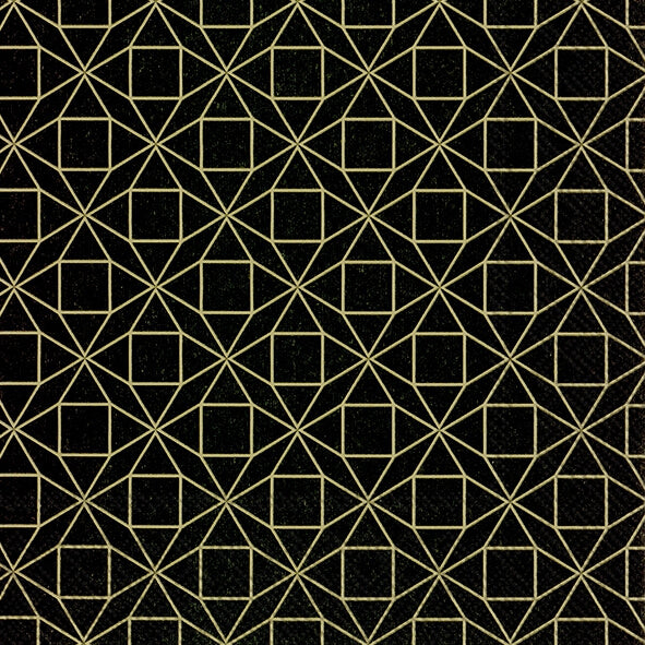 Ihr, Square Pattern Black/Gold, Frokostserviet