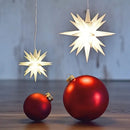 Christiansfeld stjerne, Hvid plast, 13 cm.