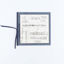 Invitation til konfirmation med magnet 10,5 x 10,5 cm, blå
