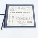 Invitation til konfirmation med magnet 10,5 x 10,5 cm, blå