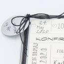 Invitation til konfirmation med magnet 10,5 x 10,5 cm, sort