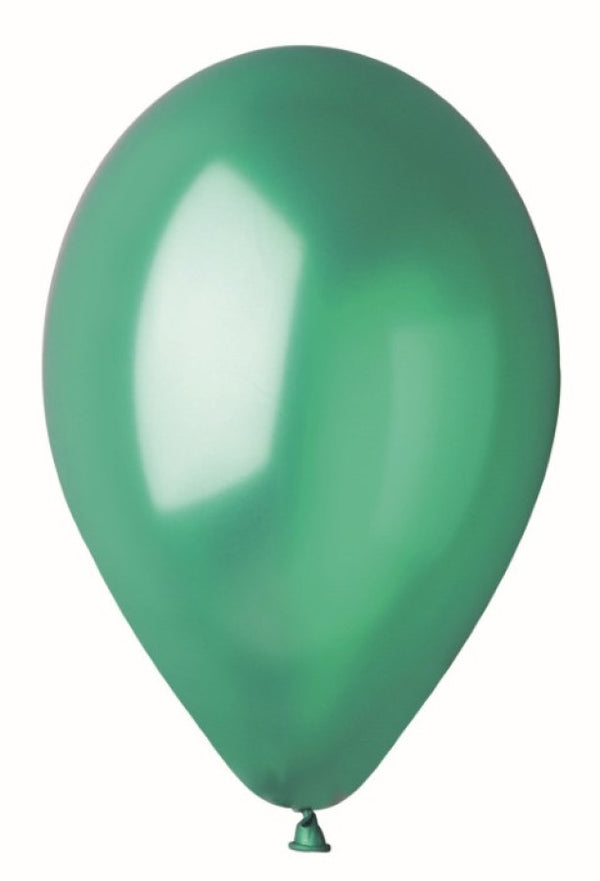 Ballon, Metallic mørkegrøn, 5 stk.