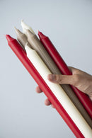 Rustik stagelys, Rød, 29 cm.