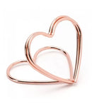 Bordkortholder, Hjerte rosegold, 10 stk.
