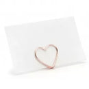 Bordkortholder, Hjerte rosegold, 10 stk.