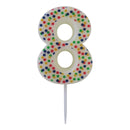 Lagkagelys med prikker, 8 (otte)