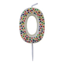 Lagkagelys med prikker, 0 (nul)