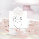 Bordkortholder, Hjerte sølv, 10 stk.