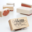 Stempel, Menu, 6,5x3,5 cm.