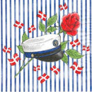 Student frokostserviet blå med striber