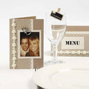 Træbordkort m. klemme, sort